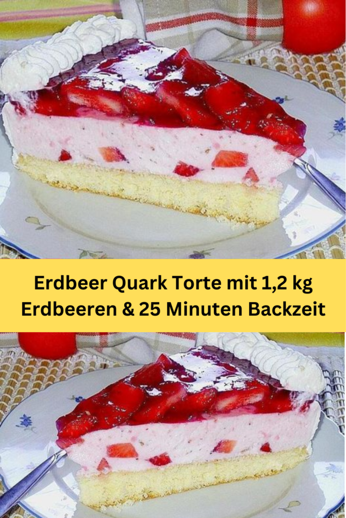 Diese Erdbeer-Quark-Torte ist ein wunderbares Rezept für die Erdbeerzeit. Mit einer Menge von 1,2 kg Erdbeeren und einer kurzen Backzeit von nur 25 Minuten ist diese Torte nicht nur lecker, sondern auch ein Hingucker auf jedem Kaffeetisch. Hier ist eine detaillierte Anleitung, wie Sie diese köstliche Torte zubereiten können.