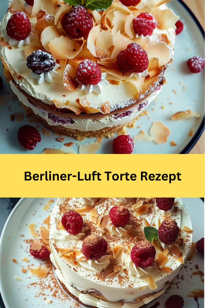 Die Berliner-Luft Torte ist ein klassischer deutscher Kuchen, der durch seine leichte und luftige Textur besticht. Benannt nach der berühmten "Berliner Luft"