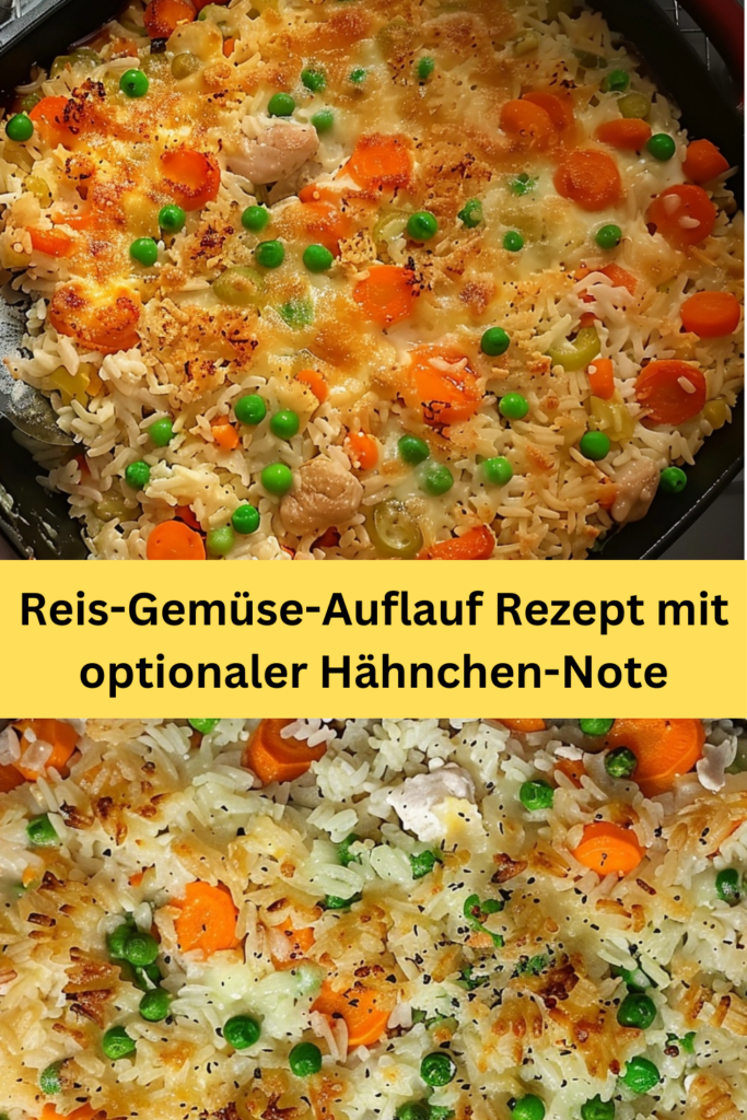 Reis-Gemüse-Auflauf Rezept mit optionaler Hähnchen-Note