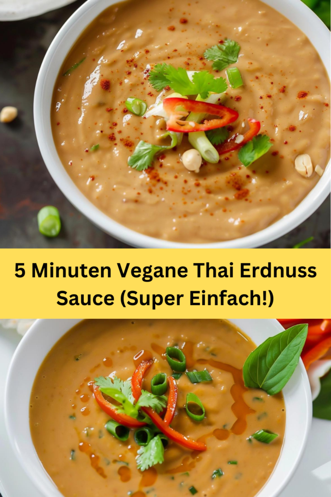 Diese schnelle und einfache vegane Thai-Erdnuss-Sauce ist perfekt für alle, die nach einer aromatischen und cremigen Zugabe 
