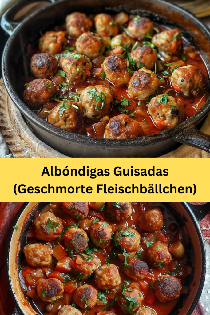 Entdecken Sie die köstlichen Aromen Spaniens mit diesem Rezept für "Albóndigas Guisadas" – geschmorte Fleischbällchen,