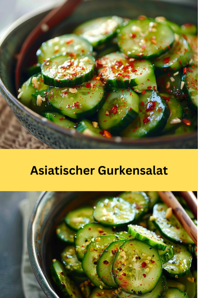 Dieser asiatische Gurkensalat ist eine wunderbare Mischung aus erfrischenden Aromen und pikanten Gewürzen,