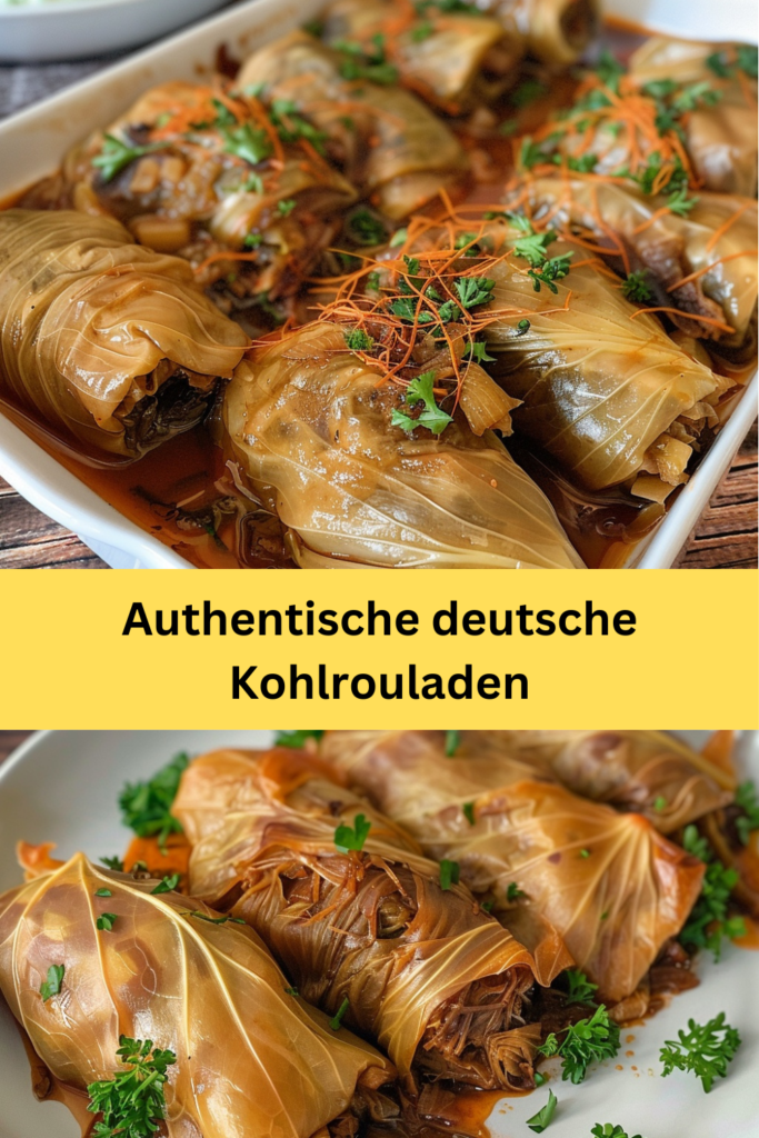 Kohlrouladen, auch bekannt als gefüllte Kohlrollen, sind ein herzhaftes und traditionelles Gericht, das tief in der deutschen Küche verwurzelt ist.