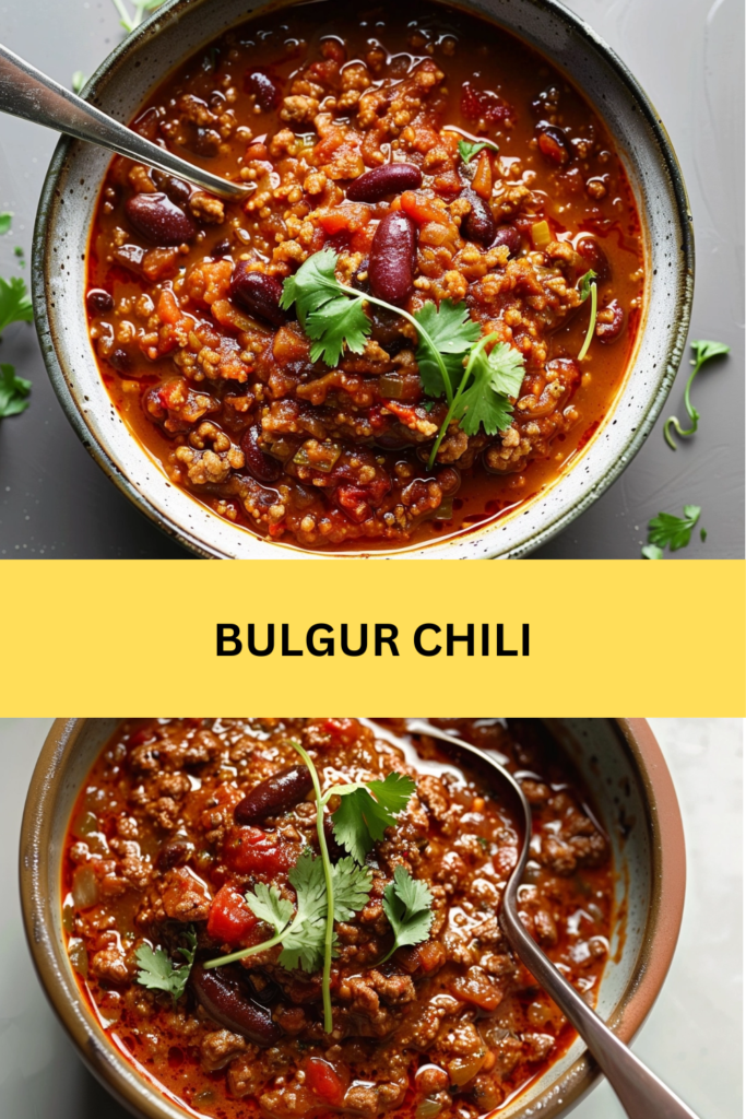 Bulgur-Chili ist ein wärmendes, reichhaltiges Gericht, das perfekt für kühlere Tage geeignet ist. Es kombiniert die nahrhaften