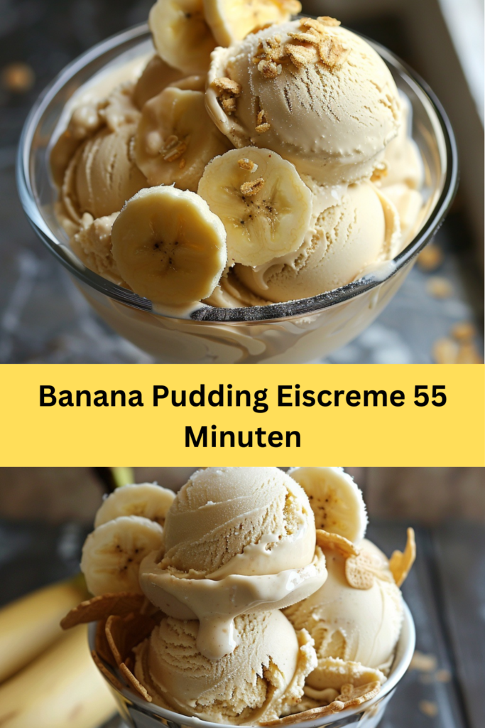 Diese köstliche Banana Pudding Eiscreme vereint den klassischen Charme des südlichen Bananenpuddings mit dem cremigen