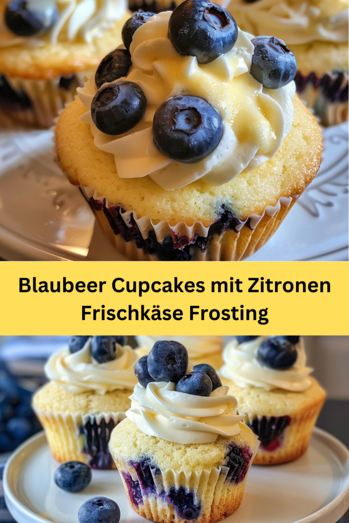 Diese köstlichen Blaubeer-Cupcakes mit Zitronen-Frischkäse-Frosting sind ein wahrer Genuss für jeden Anlass. Ob als süßer