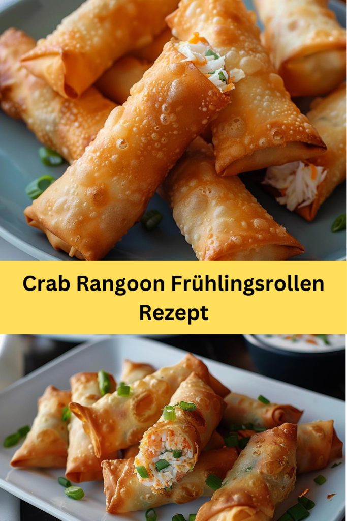 Crab Rangoon Frühlingsrollen sind eine köstliche Fusion aus asiatischer Küche und amerikanischer Kreativität.