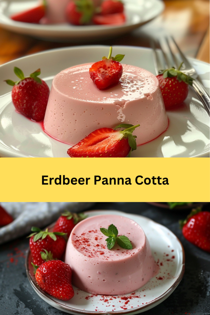 Erdbeer Panna Cotta ist ein klassisches italienisches Dessert, das durch seine cremige Textur und fruchtige Frische besticht.