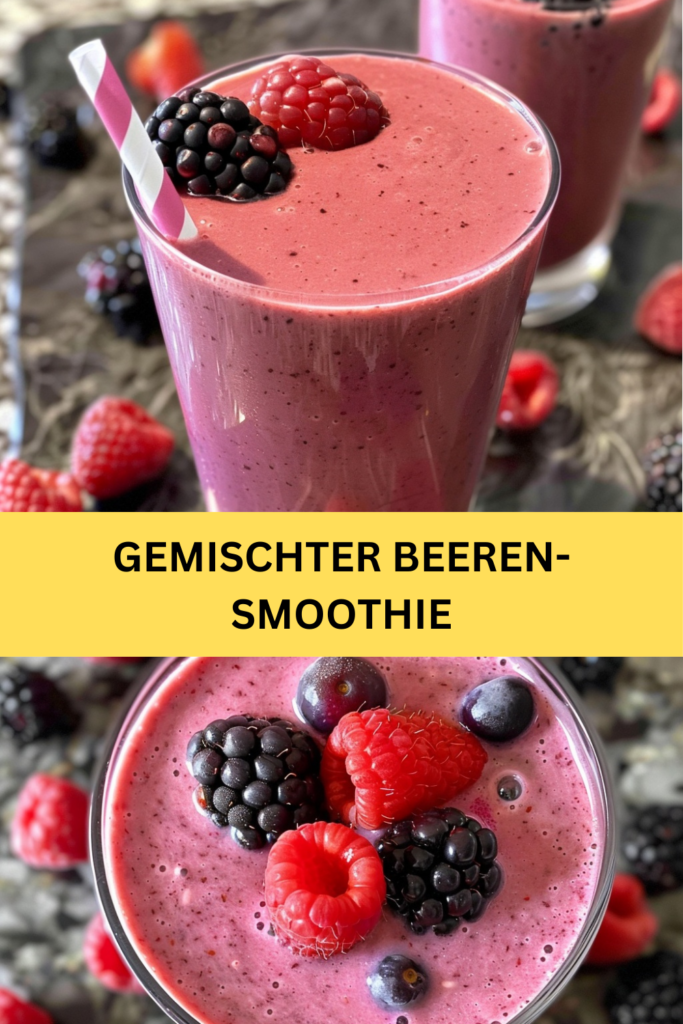 Starten Sie Ihren Tag mit einem köstlichen und gesunden gemischten Beeren-Smoothie! Dieses einfache Rezept ist perfekt