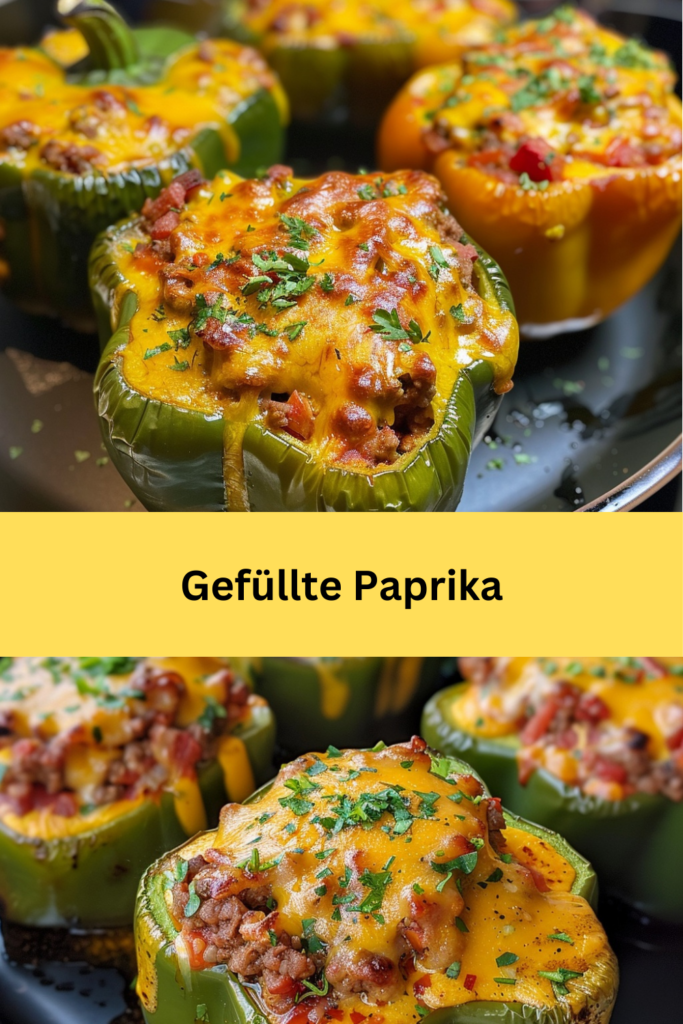 Gefüllte Paprika sind ein klassisches Gericht, das sowohl als Hauptspeise als auch als Beilage serviert werden kann.