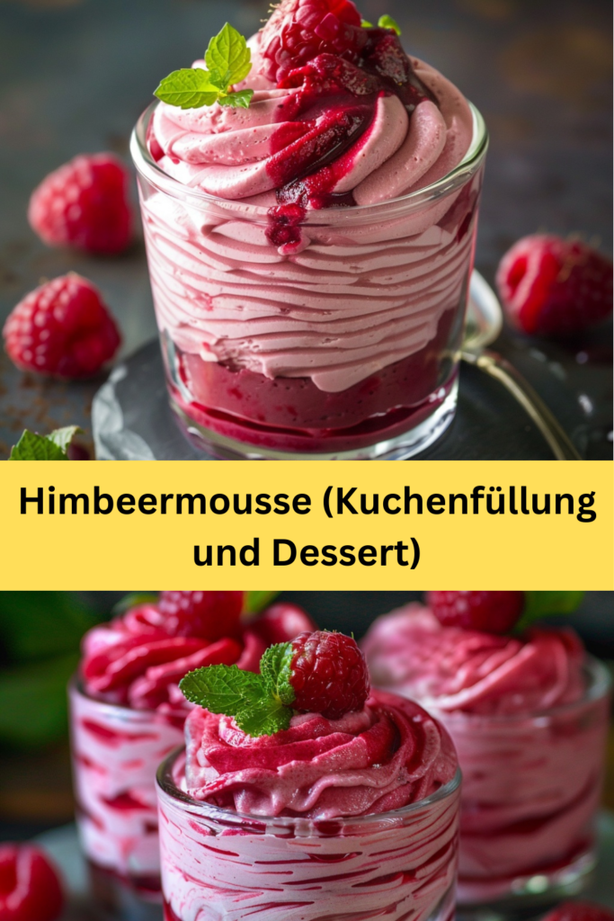 Himbeermousse ist ein köstliches Dessert, das sowohl als eigenständige Nachspeise als auch als raffinierte Kuchenfüllung verwendet 
