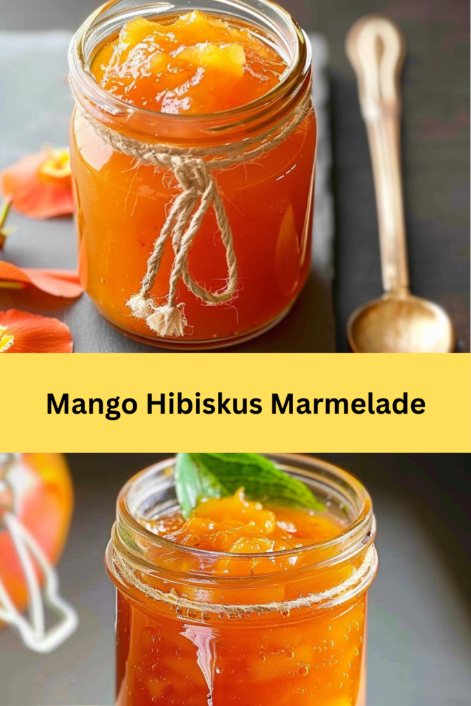 Die Mango-Hibiskus-Marmelade ist eine exotische und farbenfrohe Ergänzung zu jedem Frühstückstisch. Diese Marmelade kombiniert