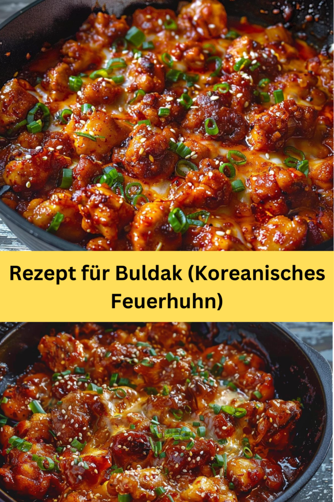 Entdecken Sie die intensive Welt der koreanischen Küche mit diesem Rezept für Buldak, auch bekannt als "Koreanisches Feuerhuhn". 