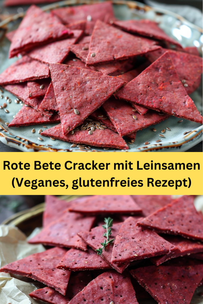 Wenn Sie auf der Suche nach einem gesunden, knackigen Snack sind, der sowohl vegan als auch glutenfrei ist, dann sind diese Rote-Bete-Cracker