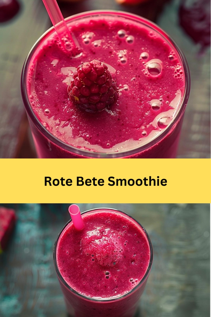 Dieses Rote-Bete-Smoothie-Rezept ist nicht nur lecker, sondern auch ein echter Blickfang. Die leuchtend rote Farbe der Rote Bete bringt