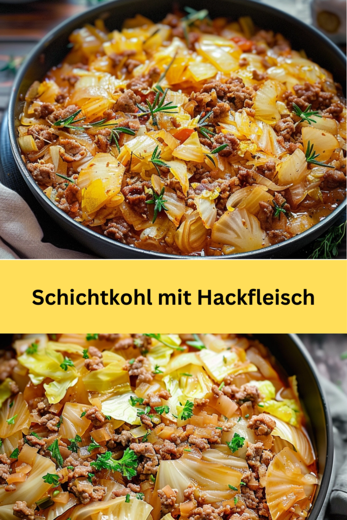 Schichtkohl mit Hackfleisch ist ein traditionelles deutsches Gericht, das besonders in der kälteren Jahreszeit gerne zubereitet wird.