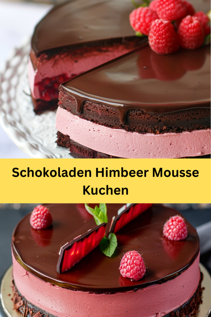 Schokoladen Himbeer Mousse Kuchen ist ein wahrer Genuss für alle Naschkatzen und Schokoladenliebhaber. Dieser köstliche Kuchen