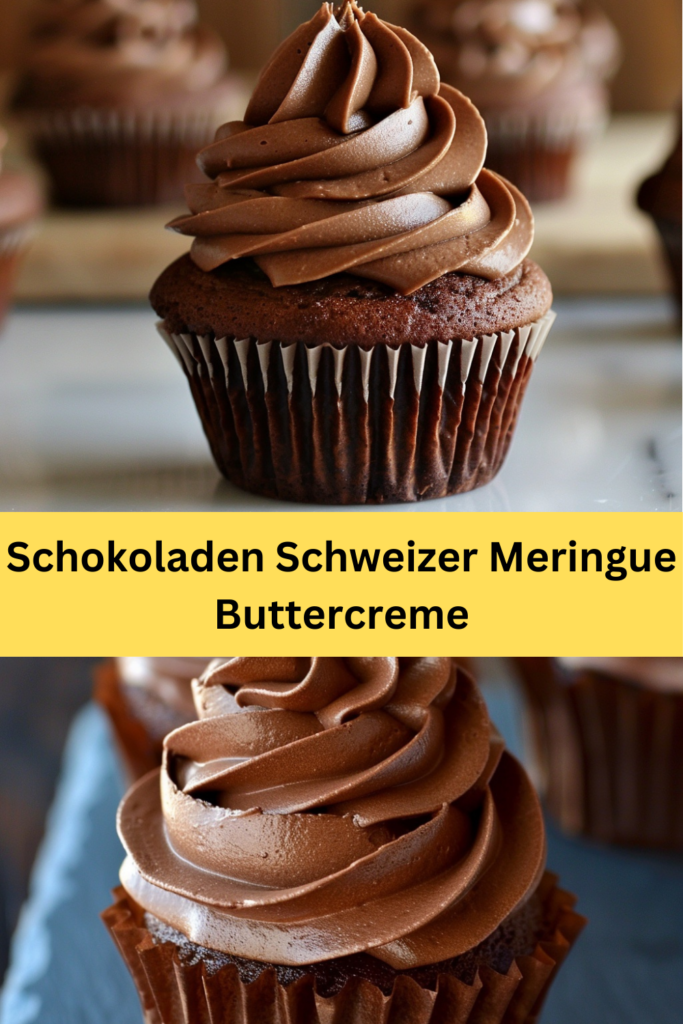 Diese Schokoladen-Schweizer-Meringue-Buttercreme ist ein Traum für jeden Schokoladenliebhaber. Die Kombination aus seidiger 