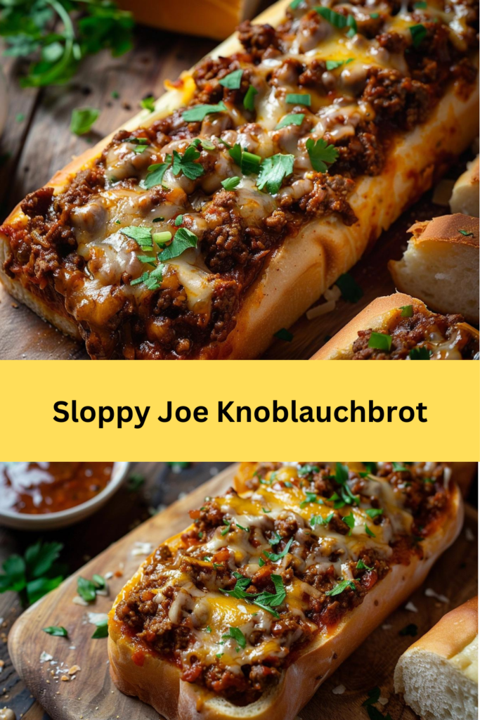 Entdecken Sie eine einzigartige und köstliche Variante des klassischen Sloppy Joe mit diesem Rezept für Sloppy Joe Knoblauchbrot.