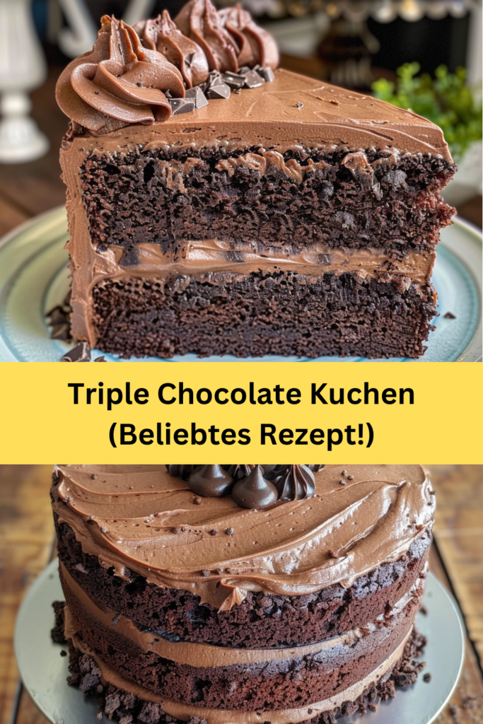 Lust auf eine himmlische Versuchung, die Ihre Geschmacksnerven zum Tanzen bringt? Unser Triple Chocolate Kuchen Rezept