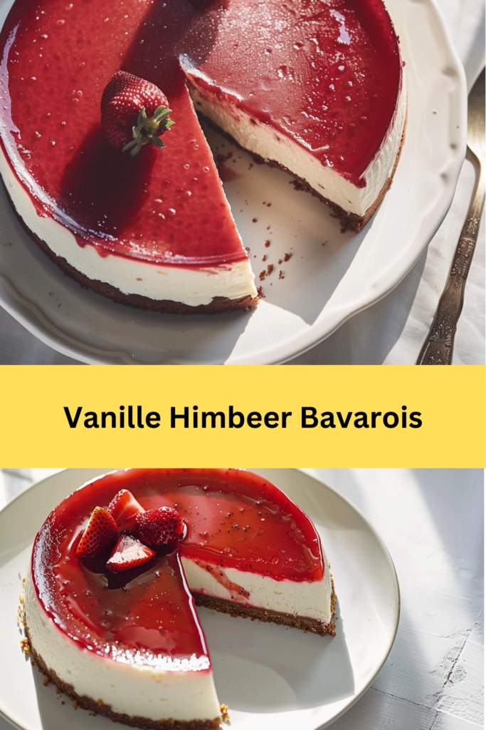 Ein Vanille-Himbeer-Bavarois ist eine elegante und verführerische Nachspeise, die sowohl das Auge als auch den Gaumen verwöhnt. 