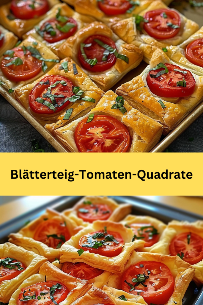 Blätterteig-Tomaten-Quadrate sind ein einfaches, aber überaus schmackhaftes Gericht, das sich ideal für eine Vielzahl von Anlässen eignet.