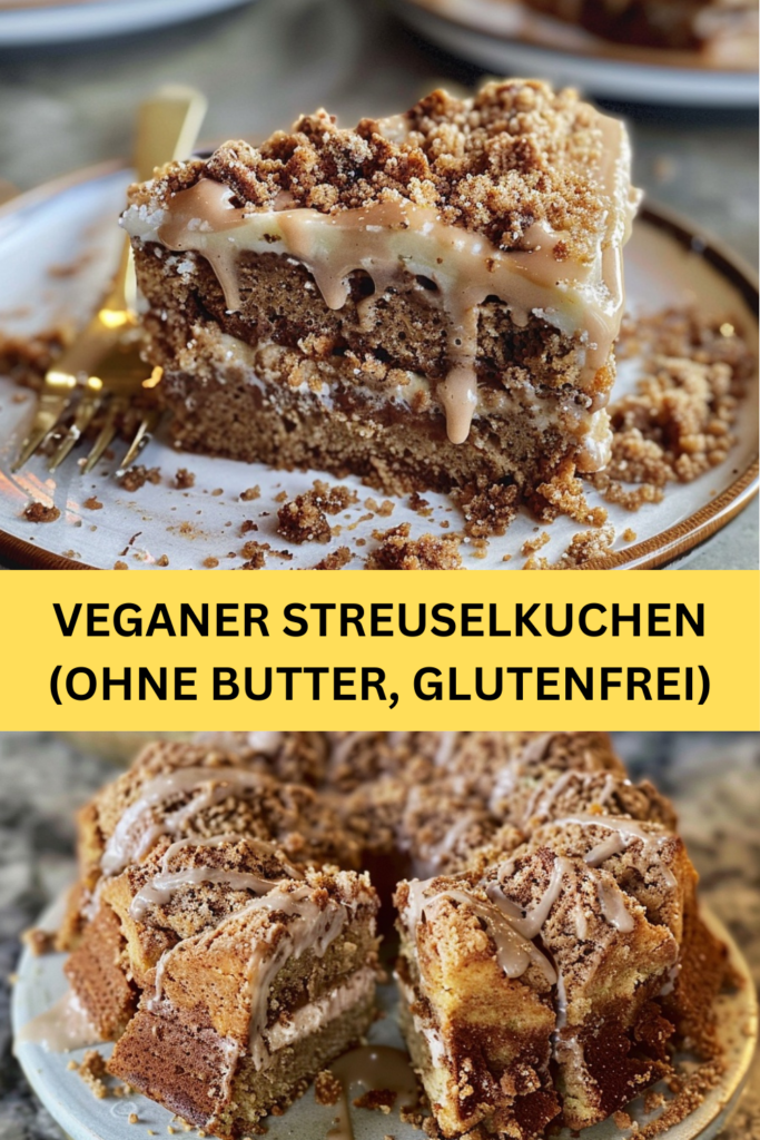 Dieser vegane Streuselkuchen ist eine wunderbare Alternative für alle, die auf der Suche nach einem köstlichen, milch- und glutenfreien Dessert sind.